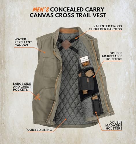 Image of Legendary Whitetails Mens CCW Canvas Water Resistant Casual Vest