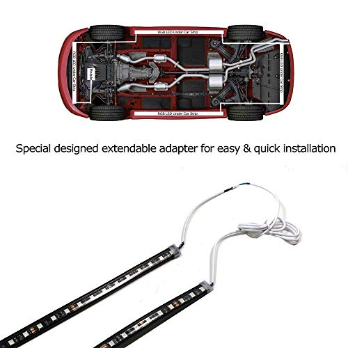 Kit LED RGB para bajo auto, 4 tiras universales miniatura 2