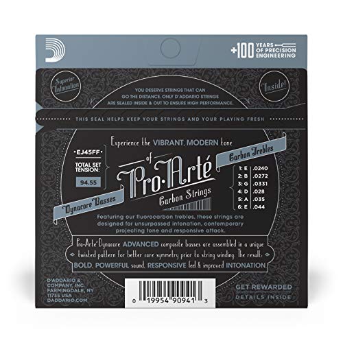 D’Addario EJ45FF Pro Arte Dynacore Basses Corde de guitare classique Tensions normale Carbone - Les Beatles, Paul McCartney, John Lennon, RIngo Starr, George Harrison D'Addario EJ45FF Pro Arte Dynacore Basses Corde de guitare classique Tensions normale Carbone – Image 4