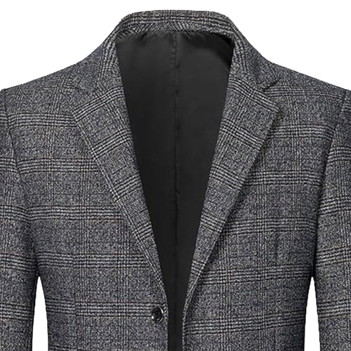Men's Plaid Slim Fit Blazers 2-Button Business Work Suit Jacket Casual Spring Autumn Sport Coat2