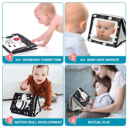 Everlove Tummy Time Mirror For Babies - Baby Mirror Toy For Tummy Time - Black And White Toys For Infants - High Contrast Baby Toys For Newborn - Baby Sensory Toys - Best Gift For 0 3 6 9 Months Baby #TOP1