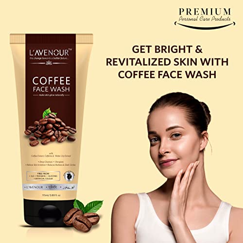 Image of L'avenour Coffee Face Wash for Deep Cleansing, Reduce Redness and Dark Circles - 115ml (Pack of 3)