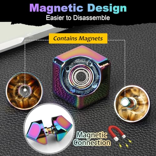 Infinity Gear Fidget Cube 2 in 1 Spinner Toy for Kids Adults Transformable Metal Creative Fignertip Top - Image 4