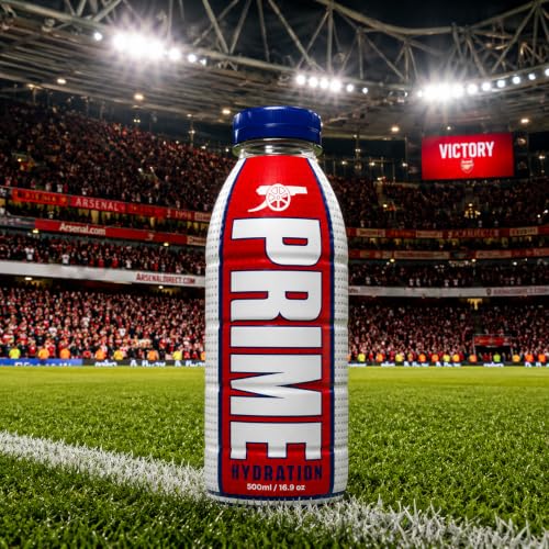 Image of PRIME - (Arsenal) Hydration Drink 16.9 fl oz ℮ (500ml) By COUGAR | Electrolyte Sports Beverage With Coconut Water & Vitamins | Refreshing Ready To Drink Hydration Drink For Active Lifestyle & Daily Refreshment - (Imported-UK)