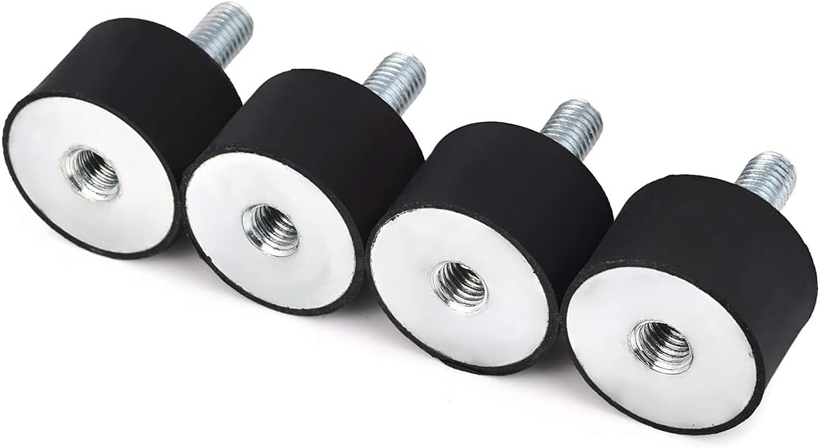 Rubber Shock Absorber Set of 4 Rubber Isolator Mounts M6/M8 Anti Vibration Silentblock for Car Boat (Black M8)