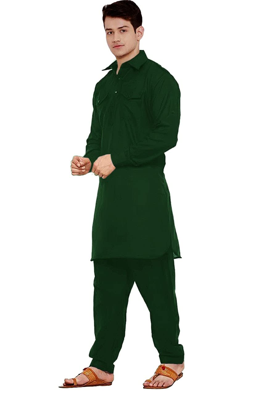 Men's Cotton Blend Pathani Suit