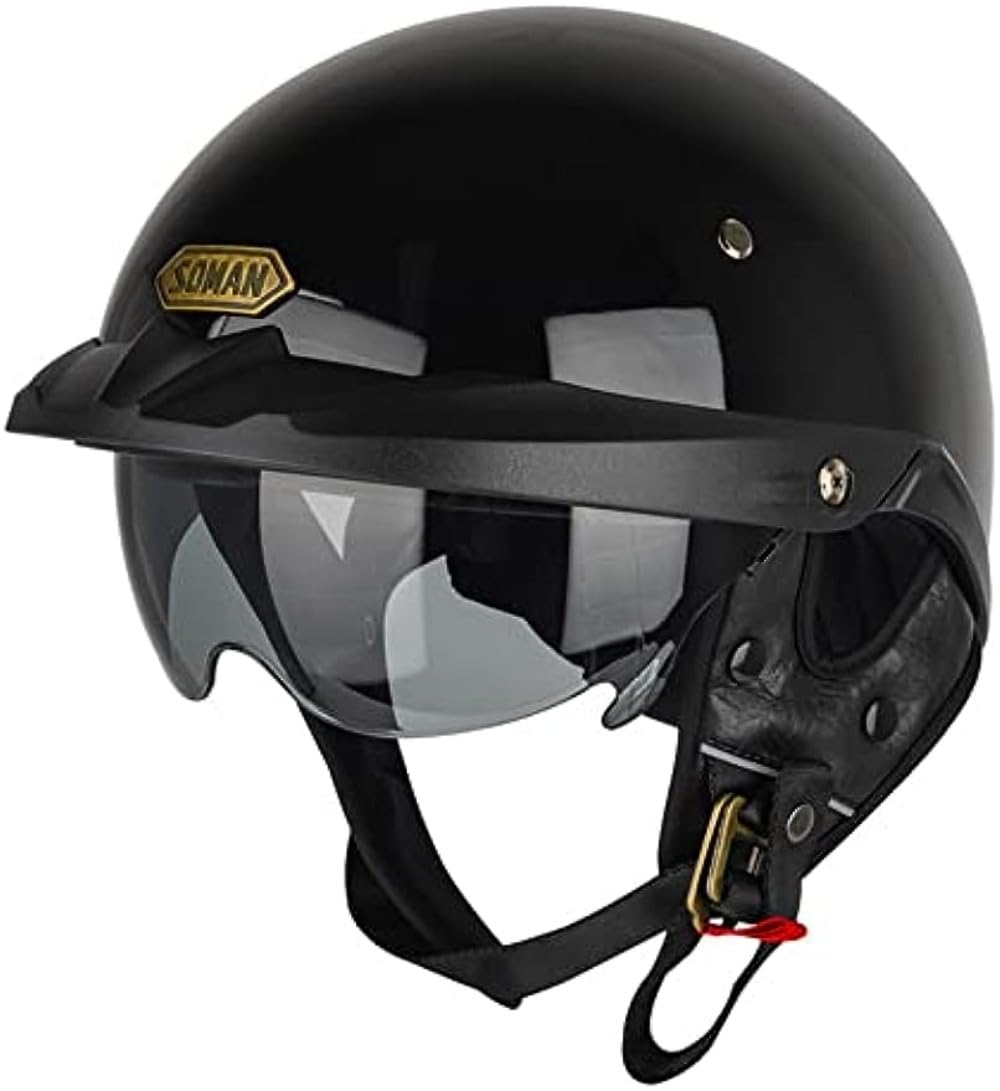 Amazon | 半キャップ バイク ハーレー 半帽 ビンテージ ヘルメット 