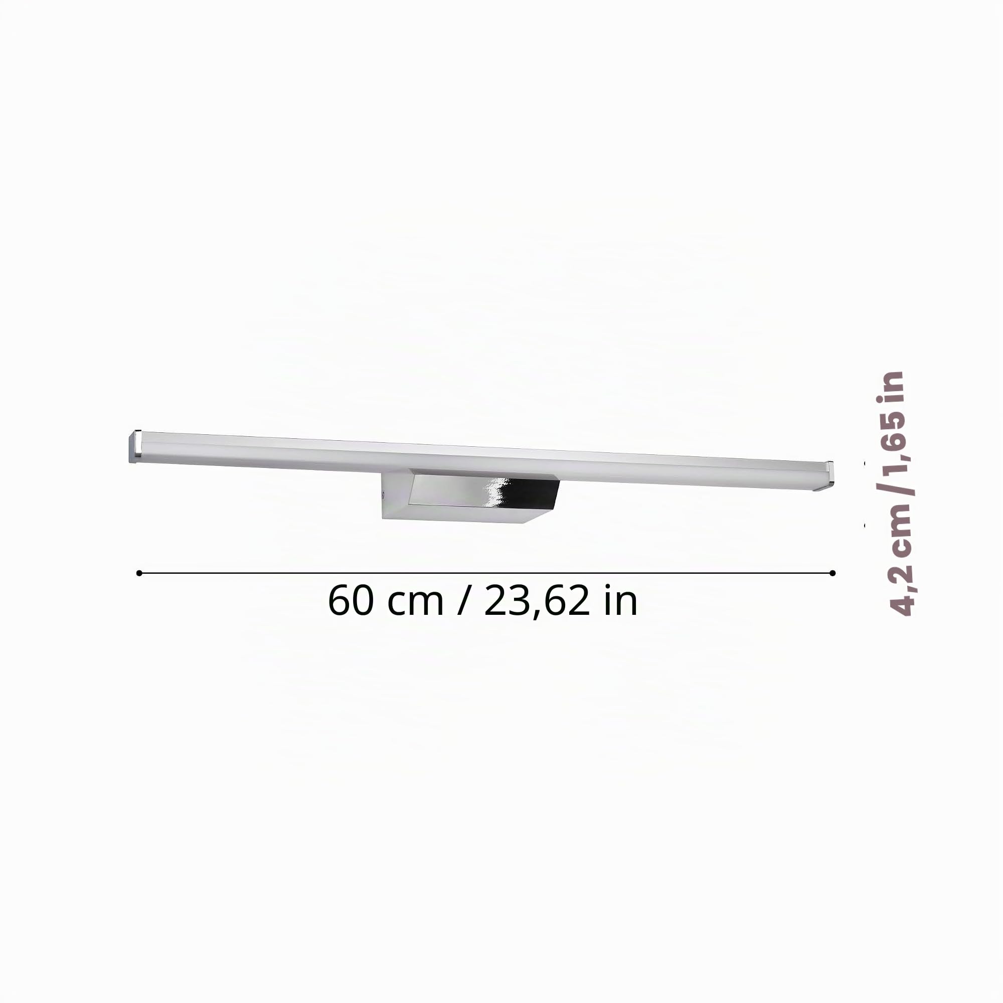 EGLO Connect.z Smart-Home LED Spiegelleuchte Regello-Z, L 60 cm, ZigBee | App und Sprachsteuerung Alexa, Lichtfarbe einstellbar (warmweiß-kaltweiß), RGB, dimmbar, Bad Wandlampe, silber, IP44