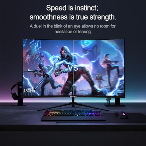 Image of 27 Inch Curved Gaming Computer Monitor 2K QHD(2560x1440) 180Hz Monitor,1ms 1800R Display, FreeSync, 4000:1 Contrast Ratio,100% sRGB, HDMI 2.0 & DisplayPort 1.4 VESA Mount(G27X Flex Pro)
