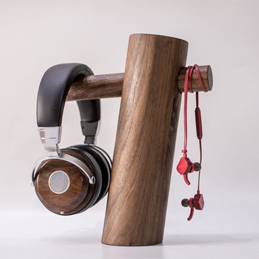 Supporto per Cuffie Cuffia appendiabiti da tavolo rotondo in legno auricolare stand apprezzamento da tavolo da gioco Accessori for cuffie multifunzione Display a rubrica multifunzione (noce / faggio)