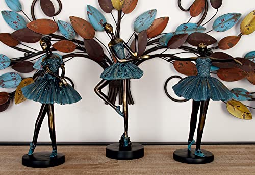 Set de 3 esculturas decorativas bailarina 6x4x12 in miniatura 2
