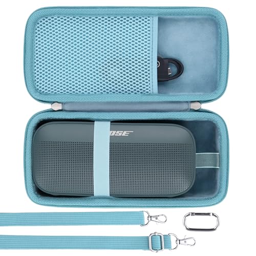 Khanka Hard Carrying Case Compatible with Bose SoundLink Flex 2nd Gen/Bose SoundLink Flex Bluetooth Portable Speaker,Stone Blue,Case Only