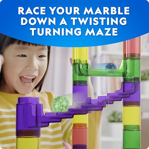 NATIONAL GEOGRAPHIC Glowing Marble Run – Construction Set with 15 Glow in The Dark Glass Marbles & Storage Bag, STEM Gifts for Boys and Girls, Building Project Toy (Amazon Exclusive) - Image 6