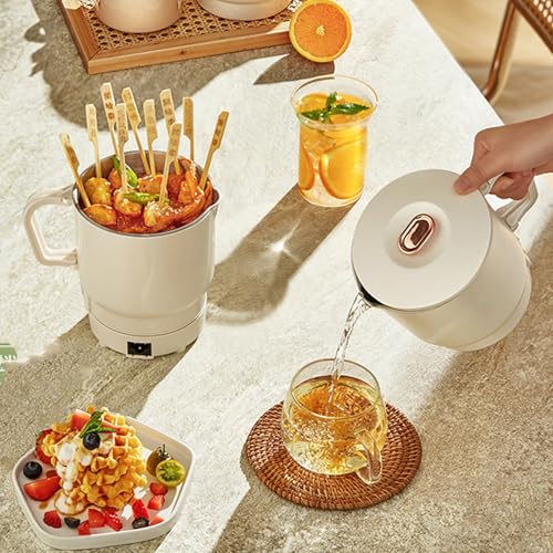 Hervidor eléctrico plegable 800ml acero inoxidable beige miniatura 6