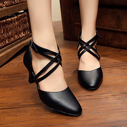 SWDZM Scarpe da Ballo Latino da Donne Punta Chiusa...