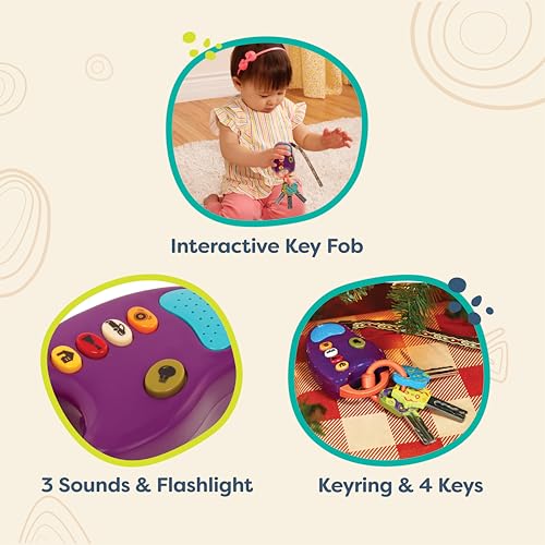 B. Toys BX1748Z Toy Car Keys – Key Fob With Lights & Sounds – Interactive Baby Toy thumb #4