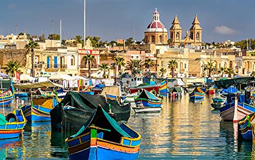 MX-XXUOUO-1000-stuk-puzzel-mooie-plaatsen-Marsaxlokk-Bay-Malta-zee-boten-stad
