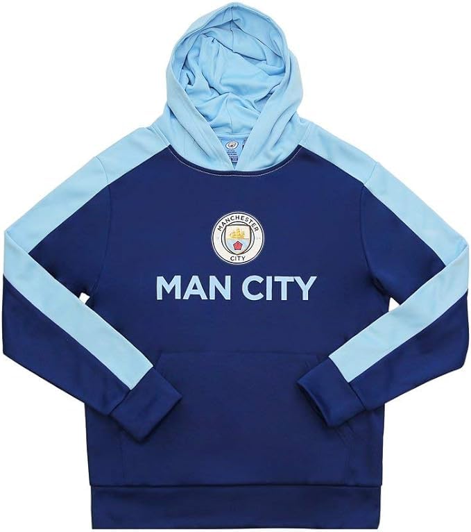 Icon Sports Youth Manchester City Hoodie Officially Licensed Pullover Soccer Hoodie YL 006 Blue
