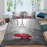 【Le Paquet Comprend】Housse de couette 3 pièces, comprenant 1 housse de couette 140x200 cm et 2 taies d'oreiller 65x65 cm