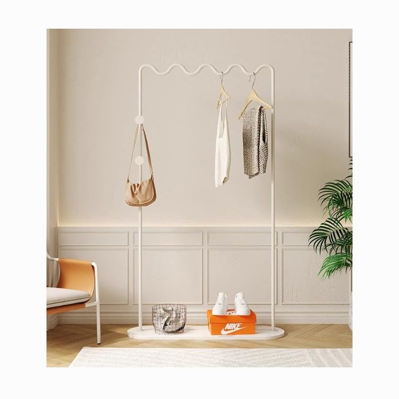 TAYGUM Perchero para ropa, soporte de hierro forjado de mármol para colgar ropa, bolsa, sombrero separado negro, blanco, dorado (color: blanco)