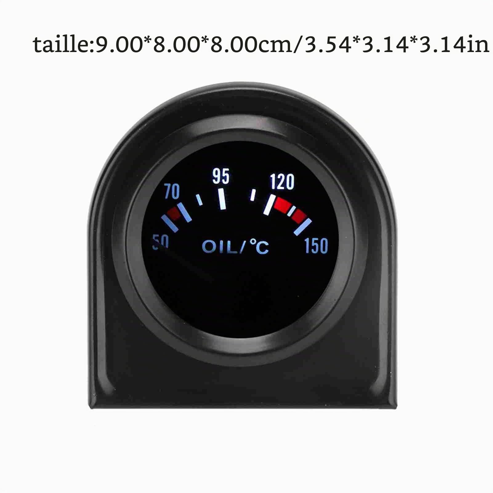 Sonde température moteur manometre temperature d'eau, jauge de température de température d'huile de pointeur de voiture de 2 pouces 52mm LED 20-150 °C