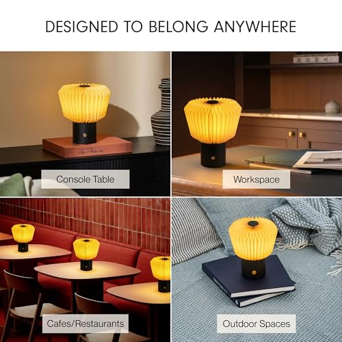 Image of FIG Living Touch Sensor Portable Table Lamp |Secret Santa Gift | USB-C Rechargeable | 3 Brightness Levels | Home Office, Study & Gifting Decor Light (Bouquet | Portable)