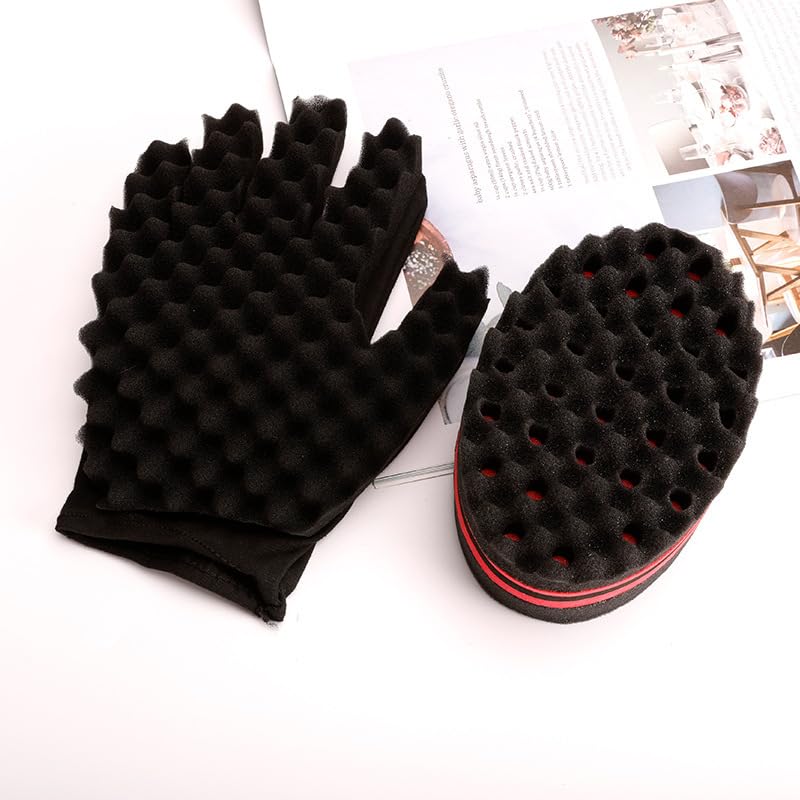 Generic Hair Twist Sponge Set, Twist Hair Sponge Brush Metal Hair Pick Comb Curling Sponge Glove Hair Sponges for Black Men Women image 4