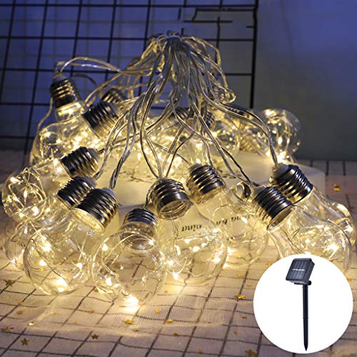 Preisvergleich Produktbild Kupferdraht LED Lichterkette,Solarenergie 5 / 8M10 / 20LED,Wasserdichte Birne IP44,Verwendbar für Den Raum Weihnachtskindergarten Im Freien,8LED-Warm