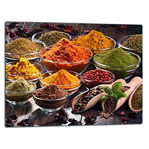 TMK | Planche à Découper en Verre, Protection Anti-éclaboussures, Plaque de Cuisson Ceranfeld 52 x 40 cm, Universelle pour Cuisine et Épices