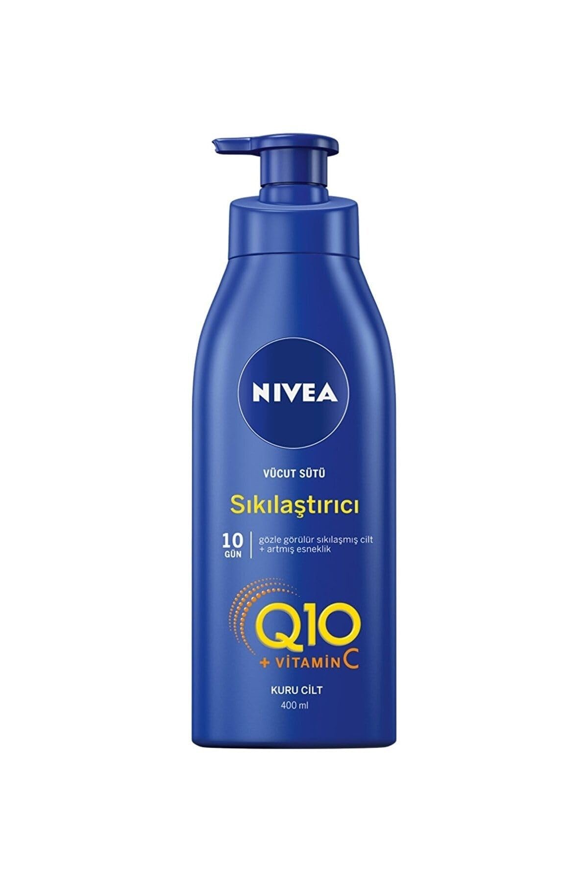 NIVEA Sıkılaştırıcı Süt Q10 + C Vitamini 48 Saat Vücut Nemlendirme, 10 Günde Sıkılaşma, Kuru Ciltler Için