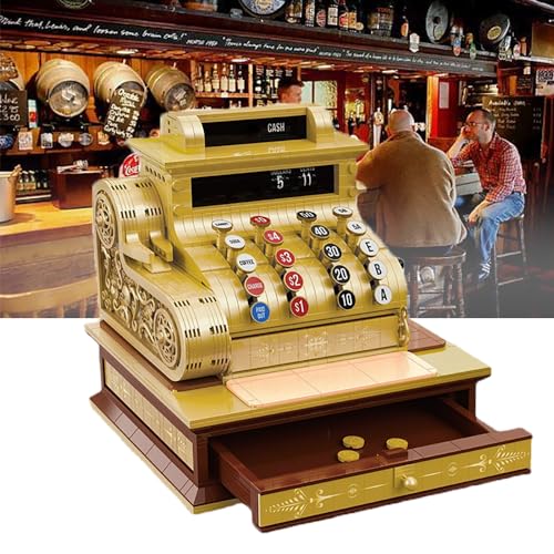 Retro Cash Register Model Set, 1630Pcs DIY Vintage Cash Register