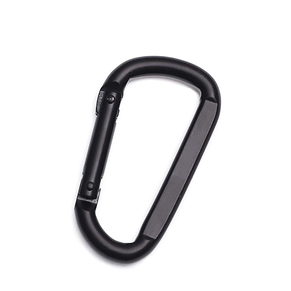 Mousqueton d'escalade verrouillable Anneau en D Mousqueton de Verrouillage en Acier Inoxydable Lien Rapide pour la pêche Intensive Randonnée Voyage Camping Mousqueton Clip de Fixation (Color : Black