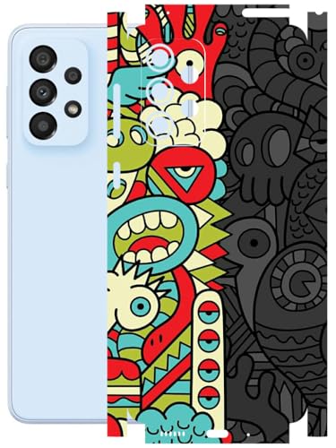 Image of AtOdds - Full Body Back Screen Guard Protector Film - Lamination Wrap Skin Sticker Compatible with Samsung Galaxy A33 (5G) | Scratchproof Matte Finish (Graffiti50)