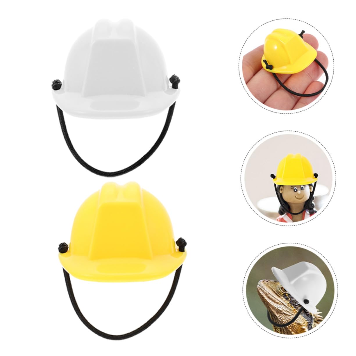 BESPORTBLE Mini Casco de Seguridad para Muñecas de Plástico, 6 Piezas Cuerda Elástica, Fácil de Transportar Actividades al Aire Libre