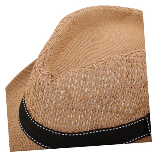 VANZACK Stylish Straw Hat for Summer Classic Design Breathable Sun Protection for Boys for Beach and Outdoor Adventures Chocolate3