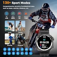Soudorv Militär Smartwatch Herren Damen, 2026 Neu 1.43″ AMOLED Fitnessuhr mit Telefonfunktion, Smart Watch mit LED Taschenlampe/130+ Sportmodi/Herzfrequenz, IP68 Wasserdicht Sportuhr für iOS Android – Ansicht 6