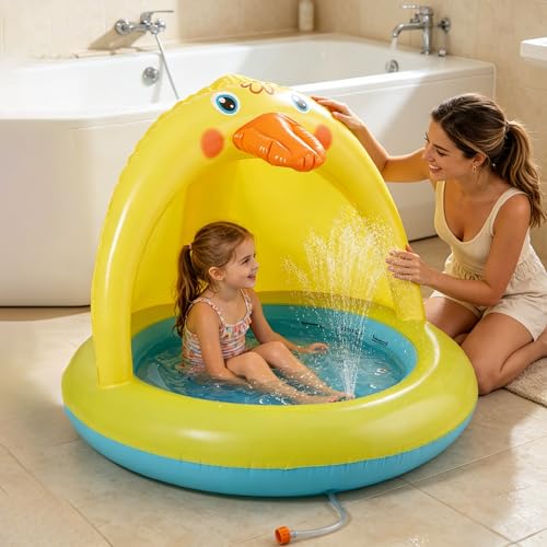 Image of Shade Baby Pool, Sprinkle and Splash Play Pool, Outdoor Duck Bathtub of 39 Inches