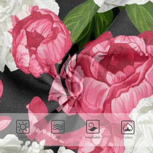 Pink White Peonies Floral Girl Panties Cute Girls Underwear Toddler Cotton Fun Briefs Undies Kids 2t3