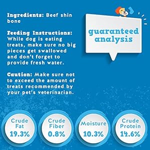 Jack&Pup Dog Bones for Large Dogs – 8-11 Inch Roasted Meaty Beef Shin Bone (5 Pack) – Large Dog Bones for Aggressive Chewers – Long Lasting All Natural Big Dog Bone (5 Piece Pack)