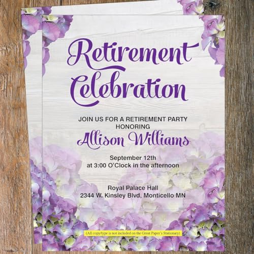 Great Papers! Hydrangea Bouquet Letterhead, for Invitations, Announcements and Personal Messages, Printer Friendly 8.5\" x 11\", 50 Pack (2023068) - Thumbnail 5