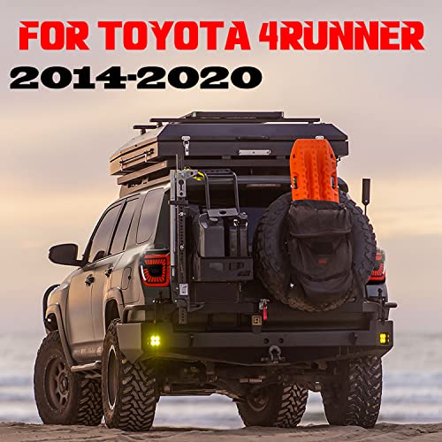 Led Tail Lights For Toyota 4Runner 2014-2021,Rear Light Assembly With Sequential Turn Signal/Start Up Animation Light For 4 Runner, Plug And Play,Passenger And Driver Side Smoked (Style 1) #TOP1