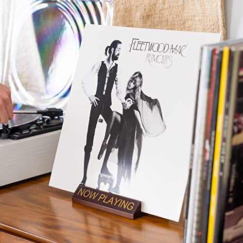 Suporte de disco de vinil Now Playing – Suporte de disco de vinil vintage marrom/dourado para decora