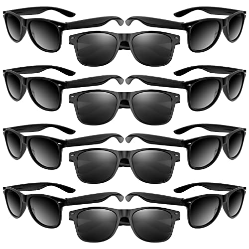 Morcheiong 12 Pack Party Sunglasses in Bulk for Birthday Summer Party Goody Bag Fillers Favors (Black)