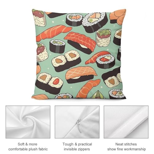 Taies d'oreiller décoratives sushi douces housse coussin lit