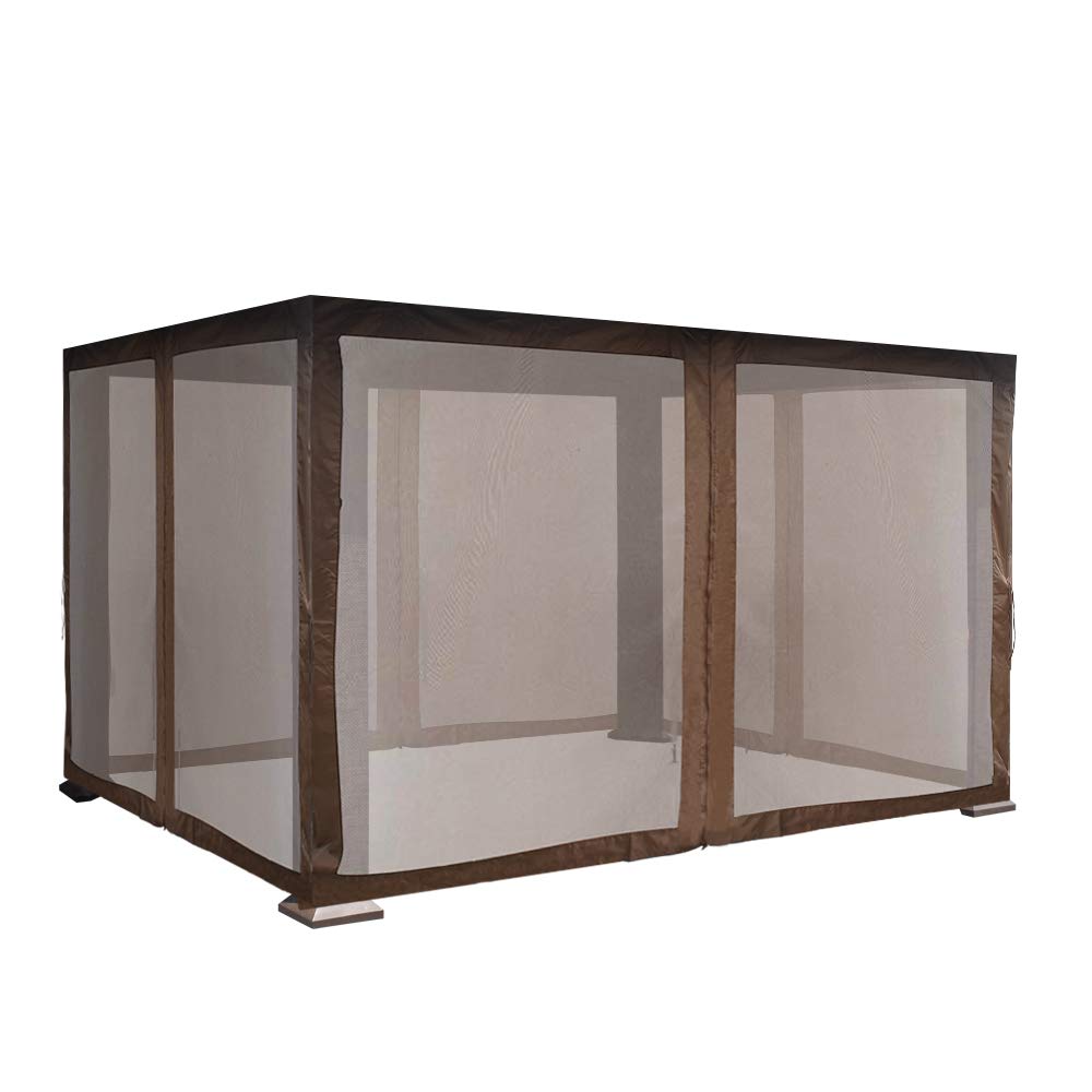 EliteShade USA Gazebo Mosquito Netting Screen Walls for 10x13 Titan Gazebo (Mosquito Net Only, Cocoa)