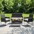 DUMOS 4 Piece Patio Furniture Set, All-Weather Outdoor Wicker Conversation Set with Removable Cushions & Tempered Glass Coffee Table, for Porch, Balcony, Lawn, Backyard Black