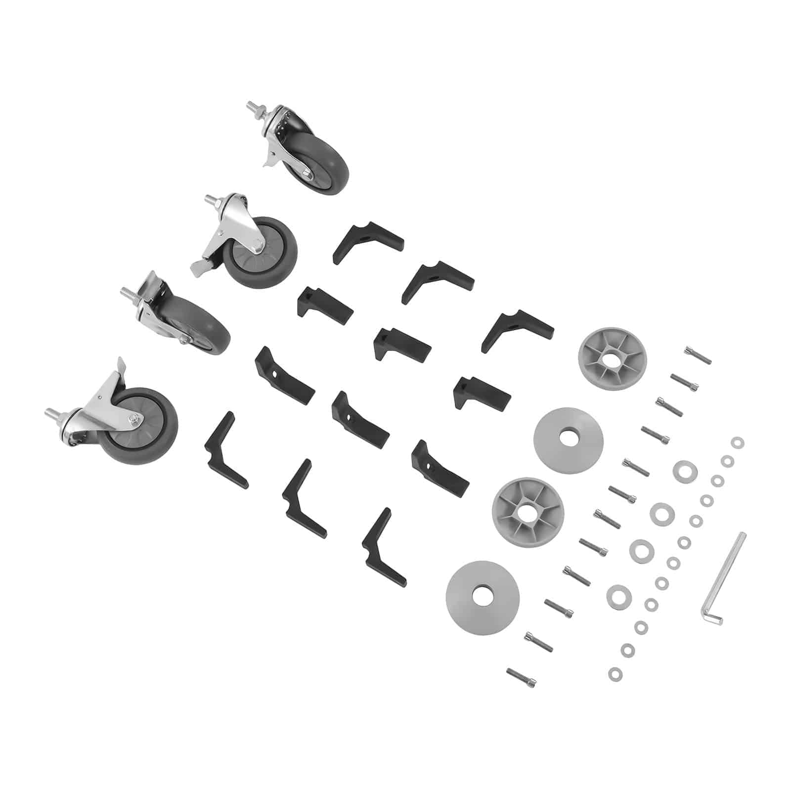Royal Catering RCGW 1 Carro Cocina Carrito de Servicio con ruedas (2 estantes y 1 bandeja de recogida, Capacidad de Carga 150 kg, Distancia entre las Bandejas 27,5 cm) Acero Inox