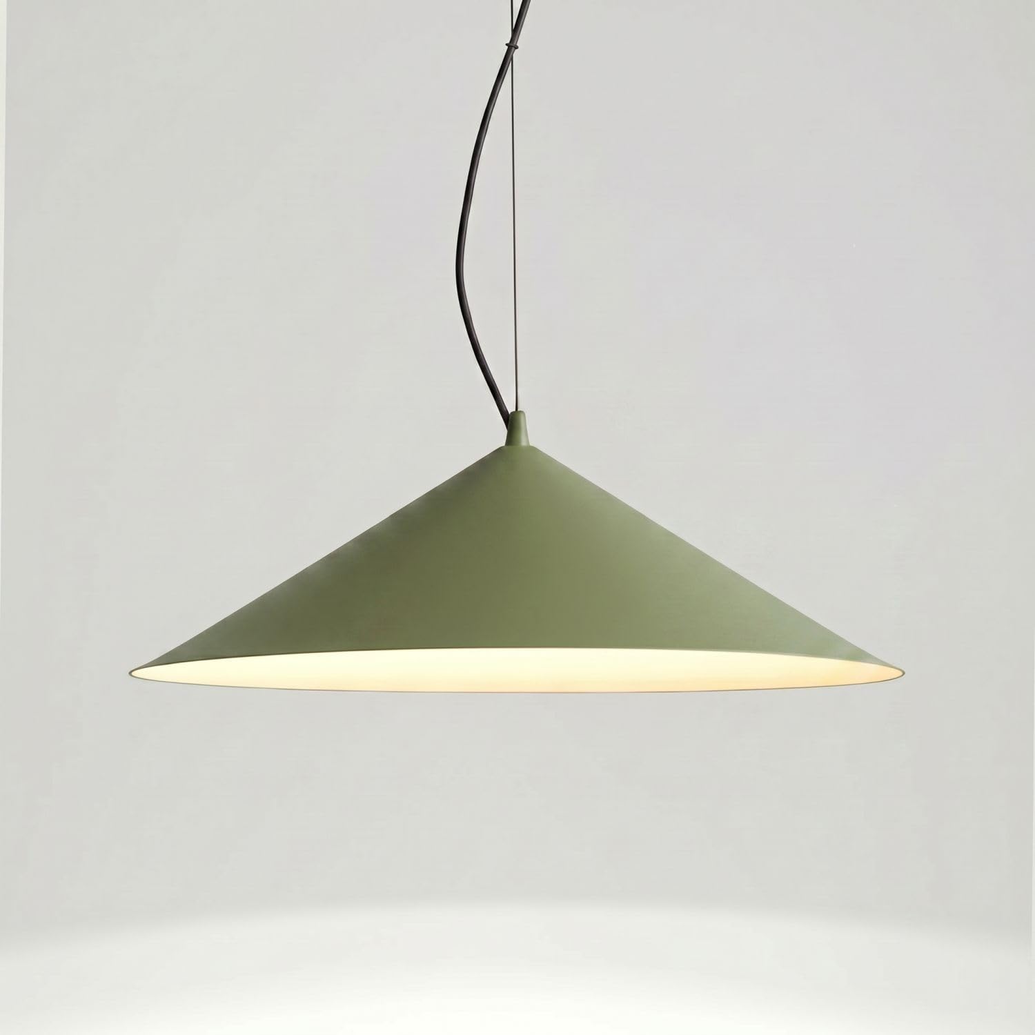 Licht-Erlebnisse LED Hängelampe Esszimmer Olivgrün Stahl 3000 K Wabenstruktur TRIAC dimmbar blendarm Küche Modern stilvoll rund Ø50 cm Pendelleuchte Esstisch