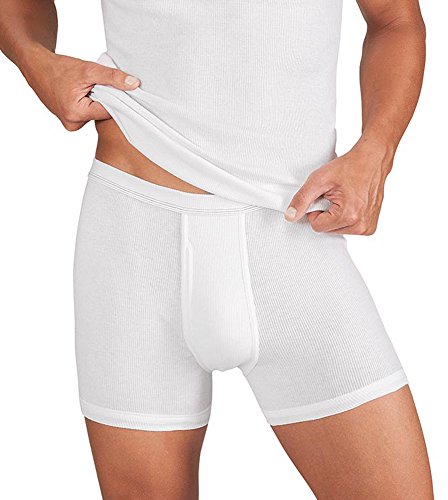 ESGE Retro Short Unterhose mit Eingriff Baumwolle Doppelripp 5er Pack, Weiß, 6 Cover