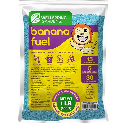 Wellspring Gardens Banana Fuel Fertilizer - Water-Soluble 15-5-30 Blend -